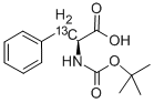 结构式 CAS# 286460-63-7, N-(叔丁氧羰基)-L-苯丙氨酸-beta-13C
