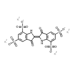 structure of CAS# 28699-96-9, Tetrapotassium (2E)-3-Oxo-2-(3-Oxo-5,7-Disulfonato-1,3-Dihydro-2H-Indol-2-Ylidene)-5,7-Indolinedisulfonate;5,5′,7,7′-Indigotetrasulfonic acid tetrapotassium salt;Indigotetrasulfonic Acid Tetrapotassium Salt Hydrate;Potassium indigotetrasulfonate