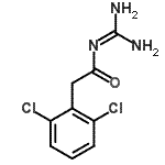 structure of CAS# 29520-14-7, N-Carbamimidoyl-2-(2,6-Dichlorophenyl)Acetamide;[(2,6-Dichlorophenyl)acetyl]guanidine;Estulic;Estulic (Salt/Mix)