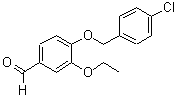 structure of CAS# 299441-96-6, 4-[(4-Chlorobenzyl)Oxy]-3-Ethoxybenzaldehyde;4-[(4-chlorobenzyl)oxy]-3-ethoxybenzaldehyde;4-[(4-chlorophenyl)methoxy]-3-ethoxybenzaldehyde;BENZALDEHYDE,4-[(4-CHLOROPHENYL)METHOXY]-3-ETHOXY-