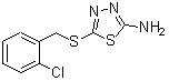 structure of CAS# 299442-99-2, 5-[(2-Chlorobenzyl)Sulfanyl]-1,3,4-Thiadiazol-2-Amine;1,3,4-thiadiazol-2-amine, 5-[[(2-chlorophenyl)methyl]thio];5-(2-Chloro-benzylsulfanyl)-[1,3,4]thiadiazol-2-ylamine;5-[(2-chlorobenzyl)thio]-1,3,4-thiadiazol-2-amine