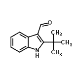 structure of CAS# 29957-81-1, 2-(2-Methyl-2-Propanyl)-1H-Indole-3-Carbaldehyde;2-(tert-butyl)-1H-indole-3-carbaldehyde;2-(tert-Butyl)-1H-indole-3-carboxaldehyde;2-(tert-Butyl)-3-formyl-1H-indole