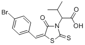 结构式 CAS# 300817-68-9, (2R)-2-[(5Z)-5-(4-溴苄亚基)-4-氧代-2-硫代-1,3-噻唑烷-3-基]-3-甲基丁酸