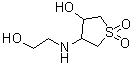 structure of CAS# 302581-36-8, 4-[(2-Hydroxyethyl)Amino]Tetrahydro-3-Thiopheneol 1,1-Dioxide;3-hydroxy-4-[(2-hydroxyethyl)amino]-1λ6-thiolane-1,1-dione;3-hydroxy-4-[(2-hydroxyethyl)amino]thiolane-1,1-dione;4-(2-Hydr<wbr>oxy-ethyl<wbr>amino)-1,<wbr>1-dioxo-t<wbr>etrahydro<wbr>-146-thio<wbr>phen-3-ol