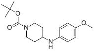 structure of CAS# 306934-84-9, Tert-Butyl 4-(4-Methoxyanilino)Tetrahydro-1(2H)-Pyridinecarboxylate;4-(4-METHOXY-PHENYLAMINO)-PIPERIDINE-1-CARBOXYLIC ACID TERT-BUTYL ESTER;TERT-BUTYL 4-(4-METHOXYANILINO)TETRAHYDRO-1(2H)-PYRIDINECARBOXYLATE;Tert-Butyl  4-(4-Methoxyanilino)Tetrahydropyridine-1-Carboxylate