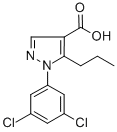 structure of CAS# 306936-60-7, 1-(3,5-Dichlorophenyl)-5-Propyl-1H-Pyrazole-4-Carboxylic Acid;1-(3,5-DICHLOROPHENYL)-5-PROPYL-1H-PYRAZOLE-4-CARBOXYLIC ACID;4-Carboxy-1-(3,5-Dichlorophenyl)-5-Propyl-1H-Pyrazole