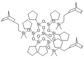 CAS#: 307496-41-9， endo-3,7,14-Tris{dimethyl[2-(5-norbornen-2-yl)ethyl]silyloxy}-1,3,5,7,9,11,14-heptacyclopentyltricyclo[7.3.3.15,11]heptasiloxane