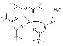 structure of CAS# 307532-33-8, Scandium(III) tris(2,2,6,6-tetramethyl-3,5-heptanedionate) hydrate