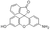 structure of CAS# 3086-44-0, 3'-Amino-6'-Hydroxy-Spiro[Isobenzofuran-1(3H),9'-[9H]Xanthen]-3-One;Spiro[Isobenzofuran-1(3H),9'-[9H]Xanthen]-3-One,3'-Amino-6'-Hydroxy-;3Μ-Amino-6Μ-Hydroxy-Fluoran;RHODOL