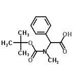 structure of CAS# 30925-08-7, (Methyl{[(2-Methyl-2-Propanyl)Oxy]Carbonyl}Amino)(Phenyl)Acetic Acid;BOC-N-METHYL-DL-PHENYLGLYCINE