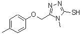 structure of CAS# 309726-20-3, 4-Methyl-5-[(4-Methylphenoxy)Methyl]-4H-1,2,4-Triazole-3-Thiol;4-methyl-5-[(4-methylphenoxy)methyl]-1,2,4-triazole-3-thiol;4-Methyl-<wbr>5-[(4-met<wbr>hylphenox<wbr>y)methyl]<wbr>-4H-1,2,4<wbr>-triazole<wbr>-3-thiol;A2222/0093579