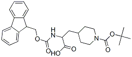 structure of CAS# 313052-02-7, (2S)-2-(9H-Fluoren-9-Ylmethoxycarbonylamino)-3-[1-[(2-Methylpropan-2-Yl)Oxycarbonyl]Piperidin-4-Yl]Propanoic acid;(2S)-3-(1-Tert-Butoxycarbonyl-4-Piperidyl)-2-(9H-Fluoren-9-Ylmethoxycarbonylamino)Propanoate;(2S)-3-[1-(Tert-Butoxy-Oxomethyl)-4-Piperidinyl]-2-[(9H-Fluoren-9-Ylmethoxy-Oxomethyl)Amino]Propanoate;(2S)-3-(1-Tert-Butoxycarbonyl-4-Piperidyl)-2-(9H-Fluoren-9-Ylmethoxycarbonylamino)Propionate