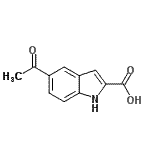结构式 CAS# 31380-57-1, 5-乙酰基-1H-吲哚-2-羧酸