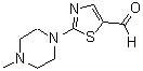 structure of CAS# 320423-50-5, 2-(4-Methylpiperazin-1-Yl)Thiazole-5-Carboxaldehyde;2-(4-METHYLPIPERAZIN-1-YL)-1,3-THIAZOLE-5-CARBALDEHYDE;2-(4-Methyl-1-Piperazinyl)Thiazole-5-Carboxaldehyde;2-(4-Methylpiperazin-1-Yl)Thiazole-5-Carbaldehyde