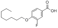 structure of CAS# 326-78-3, 3-Fluoro-4-n-Octyloxybenzoic Acid;3-FLUORO-4-N-OCTYLOXYBENZOIC ACID 97+%;3-FLUORO-4-N-OCTYLOXYBENZOIC ACID;3-FLUORO-4-OCTYLOXYBENZOIC ACID