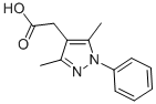 结构式 CAS# 32710-88-6, 2-(3,5-二甲基-1-苯基吡唑-4-基)乙酸酯