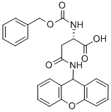 structure of CAS# 327981-00-0, N2-[(Phenylmethoxy)carbonyl]-N-9H-xanthen-9-yl-L-Asparagine;(S)-4-(9H-Xanthen-9-Ylamino)-2-(Benzyloxycarbonylamino)-4-Oxobutanoic Acid;N-ALPHA-BENZYLOXYCARBONYL-N-BETA-XANTHYL-L-ASPARAGINE;N-Alpha-Cbz-N-Gamma-Xanthyl-L-Asparagine