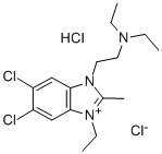 CAS 登录号：32915-71-2， 2-(5,6-二氯-3-乙基-2-甲基苯并咪唑-1-鎓-1-基)-N,N-二乙基乙胺氯化物盐酸盐
