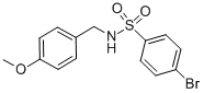 structure of CAS# 329939-43-7, 4-Bromo-N-(4-Methoxybenzyl)Benzenesulfonamide;4-Bromo-N-(4-Methoxybenzyl)Benzenesulphonamide;4-Bromo-N-(4-Methoxybenzyl)Benzenesulfonamide;N-(4-Methoxybenzyl) 4-Bromobenzenesulfonamide