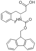 structure of CAS# 331763-63-4, Fmoc-(R)-3-Amino-4-(2-Fluoro-Phenyl)-Butyric Acid;N-(9-FLUORENYLMETHOXYCARBONYL)-(R)-3-AMINO-4-(2-FLUOROPHENYL)BUTANOIC ACID;N-BETA-(9-FLUORENYLMETHOXYCARBONYL)-D-HOMO(2-FLUOROPHENYL)ALANINE;FMOC-(R)-3-AMINO-4-(2-FLUORO-PHENYL)-BUTYRIC ACID