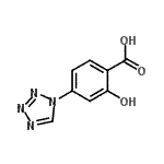 结构式 CAS# 332909-71-4, 2-羟基-4-(1H-四唑-1-基)苯甲酸