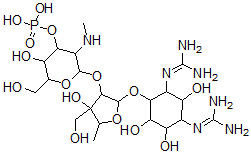 CAS#: 33419-36-2， [2-[2-[2,4-Bis(Diaminomethylideneamino)-3,5,6-Trihydroxycyclohexyl]Oxy-4-Hydroxy-4-(Hydroxymethyl)-5-Methyloxolan-3-Yl]Oxy-5-Hydroxy-6-(Hydroxymethyl)-3-Methylaminooxan-4-Yl] Dihydrogen Phosphate