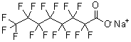 structure of CAS# 335-95-5, Sodium Perfluorooctanoate;Sodium 2,2,3,3,4,4,5,5,6,6,7,7,8,8,8-Pentadecafluorocaprylate;Ls-181655
