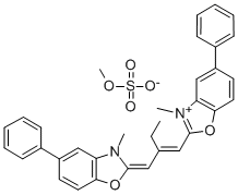 CAS#: 33718-79-5， 3-Methyl-2-[(Z)-2-[(E)-(3-Methyl-5-Phenyl-1,3-Benzoxazol-2-Ylidene)Methyl]But-1-Enyl]-5-Phenyl-1,3-Benzoxazol-3-Ium Methyl Sulfate