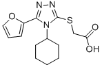 structure of CAS# 337487-27-1, (4-Cyclohexyl-5-Furan-2-Yl-4 H-[1,2,4]Triazol-3-Ylsulfanyl)-Acetic Acid;2-[[4-Cyclohexyl-5-(2-Furyl)-1,2,4-Triazol-3-Yl]Sulfanyl]Acetate;2-[[4-Cyclohexyl-5-(2-Furyl)-1,2,4-Triazol-3-Yl]Thio]Acetate;2-[(4-Cyclohexyl-5-Furan-2-Yl-1,2,4-Triazol-3-Yl)Sulfanyl]Ethanoate