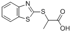 structure of CAS# 3383-66-2, (2S)-2-(1,3-Benzothiazol-2-Ylsulfanyl)Propionic acid;(2S)-2-(1,3-Benzothiazol-2-Ylthio)Propanoate;(2S)-2-(1,3-Benzothiazol-2-Ylthio)Propionate;Zinc00209940