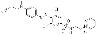 CAS#: 33869-97-5， 1-[2-({[3,5-Dichloro-4-({4-[(2-Cyanoethyl)(Methyl)Amino]Phenyl}Diazenyl)Phenyl]Sulfonyl}Amino)Ethyl]Pyridinium Chloride