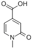 structure of CAS# 33972-97-3, 1-Methyl-2-oxo-1,2-dihydro-pyridine-4-carboxylic acid;1-Methyl-2-Oxo-1,2-Dihydro-4-Pyridinecarboxylic Acid(SALTDATA: FREE);1-Methylthyl-2-Oxo-1,2-Dihydropyridine-4-Carboxylic Acid;4-Pyridinecarboxylic Acid, 1,2-Dihydro-1-Methyl-2-Oxo-