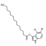 结构式 CAS# 341972-95-0, 5-溴-4-氯-1H-吲哚-3-基肉豆蔻酸酯
