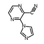 结构式 CAS# 342412-44-6, 3-(1H-咪唑-1-基)-2-吡嗪甲腈