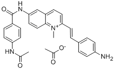 CAS#: 3432-10-8， 4-Acetamido-N-[2-[2-(4-Aminophenyl)Ethenyl]-1-Methylquinolin-1-Ium-6-Yl]Benzamide Acetate