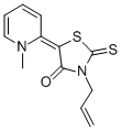 structure of CAS# 34330-15-9, 3-Allyl-5-(1-methylpyridin-2(1H)-ylidene)rhodanine;3-Allyl-5-(1-Methylpyridin-2(1H)-Ylidene)Rhodanine;4-Thiazolidinone, 5-(1-Methyl-2(1H)-Pyridinylidene)-3-(2-Propenyl)-2-Thioxo-