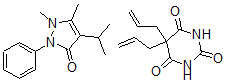 CAS#: 34356-64-4， 5,5-Di-2-propenyl-2,4,6(1H,3H,5H)-Pyrimidinetrione compd. with 1,2-dihydro-1,5-dimethyl-4-(1-methylethyl)-2-phenyl-3H-pyrazol-3-one (1:1)