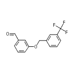 structure of CAS# 343604-08-0, 3-{[3-(Trifluoromethyl)Benzyl]Oxy}Benzaldehyde;3-{[3-(Trifluoromethyl)benzyl]oxy}benzaldehyde;3-{[3-(trifluoromethyl)phenyl]methoxy}benzaldehyde;BENZALDEHYDE,3-[[3-(TRIFLUOROMETHYL)PHENYL]METHOXY]-