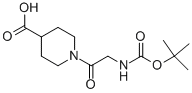 结构式 CAS# 345955-48-8, 1-(2-叔丁氧羰基氨基-乙酰基)-哌啶-4-羧酸