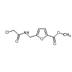 structure of CAS# 345991-81-3, Methyl 5-{[(Chloroacetyl)Amino]Methyl}-2-Furoate;2-furanca<wbr>rboxylic <wbr>acid, 5-[<wbr>[(chloroa<wbr>cetyl)ami<wbr>no]methyl<wbr>], methyl<wbr> ester;2-furanca<wbr>rboxylic <wbr>acid, 5-[<wbr>[(chloroa<wbr>cetyl)ami<wbr>no]methyl<wbr>]-, methy<wbr>l ester;methyl 5-[(2-chloroacetylamino)methyl]furan-2-carboxylate