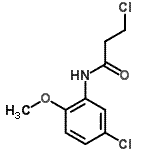 structure of CAS# 346726-62-3, 3-Chloro-N-(5-Chloro-2-Methoxyphenyl)Propanamide;3-chloro-N-(5-chloro-2-methoxyphenyl)propanamide;MFCD01648150;propanamide, 3-chloro-N-(5-chloro-2-methoxyphenyl)