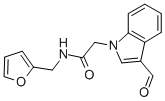 structure of CAS# 347319-95-3, 2-(3-Formyl-Indol-1-Yl)-N-Furan-2-Ylmethyl-Acetamide;2-(3-Formylindol-1-Yl)-N-(2-Furylmethyl)Acetamide;2-(3-Formyl-1-Indolyl)-N-(2-Furylmethyl)Acetamide;N-(Furan-2-Ylmethyl)-2-(3-Methanoylindol-1-Yl)Ethanamide