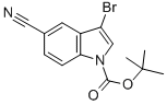 structure of CAS# 348640-12-0, 3-Bromo-5-Cyanoindole-1-Carboxylic Acid Tert-Butyl Ester;3-BROMO-5-CYANOINDOLE-1-CARBOXYLIC ACID TERT-BUTYL ESTER;3-Bromo-1H-Indole-5-Carbonitrile, N-BOC Protected 98%;Tert-Butyl 3-Bromo-5-Cyano-1H-Indole-1-Carboxylate
