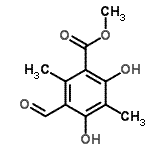 CAS 登录号：34874-76-5， 甲基3-甲酰基-4,6-二羟基-2,5-二甲基苯甲酸酯