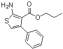 结构式 CAS# 350988-43-1, 2-氨基-4-苯基-3-噻吩羧酸丙酯