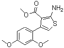 structure of CAS# 350999-38-1, Methyl 2-Amino-4-(2,4-Dimethoxyphenyl)-3-Thiophenecarboxylate;3-THIOPHE<wbr>NECARBOXY<wbr>LICACID, <wbr>2-AMINO-4<wbr>-(2,4-DIM<wbr>ETHOXYPHE<wbr>NYL)-, ME<wbr>THYL ESTER;methyl 2-<wbr>amino-4-(<wbr>2,4-dimet<wbr>hoxypheny<wbr>l)-3-thio<wbr>phenecarb<wbr>oxylate;Methyl 2-<wbr>amino-4-(<wbr>2,4-dimet<wbr>hoxypheny<wbr>l)thiophe<wbr>ne-3-carb<wbr>oxylate