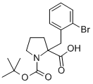 结构式 CAS# 351002-85-2, 叔丁氧羰基-alpha-(2-溴苄基)-DL-脯氨酸