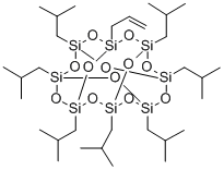 structure of CAS# 351003-00-4, 1-Allyl-3,5,7,9,11,13,15-heptaisobutylpentacyclo[9.5.1.13,9.15,15.17,13]octasiloxane