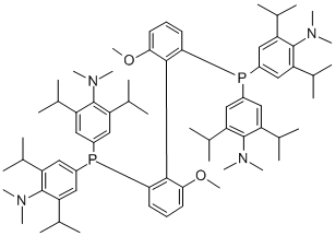 structure of CAS# 352655-40-4, (R)-(-)-2,2'-Bis[Di(3,5-Diisopropyl-4-Dimethylaminophenyl)Phosphino]-6,6'-Dimethoxy-1,1'-Biphenyl;(R)-3,5-Ipr-4-Nme2-Meobiphep,  SL-A107-1,  (R)-2,2Μ-Bis[Bis(3,5-Diisopropyl-4-Dimethylaminophenyl)Phosphino]-6,6Μ-Dimethoxy-1,1Μ-Biphenyl;(S)-3,5-Ipr-4-Nme2-Meobiphep,  SL-A107-2,  (S)-2,2Μ-Bis[Bis(3,5-Diisopropyl-4-Dimethylaminophenyl)Phosphino]-6,6Μ-Dimethoxy-1,1Μ-Biphenyl;(R)-(-)-2,2'-Bis[Di(3,5-Di-I-Propyl-4-Dimethylaminophenyl)Phosphino]-6,6'-Dimethoxy-1,1'-Biphenyl, Min. 97%