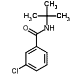 结构式 CAS# 35306-56-0, 3-氯-N-(2-甲基-2-丙基)苯甲酰胺